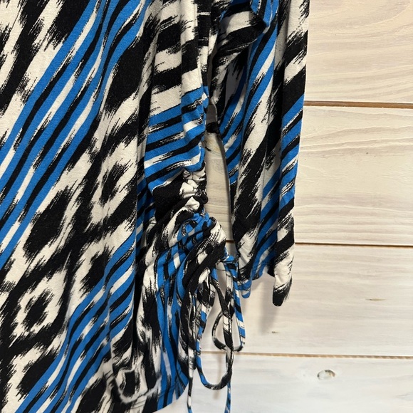Ruby Rd. Vibrant Blue and Black Patterned Top - Picture 3 of 5